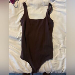 Abercrombie brown square neck bodysuit